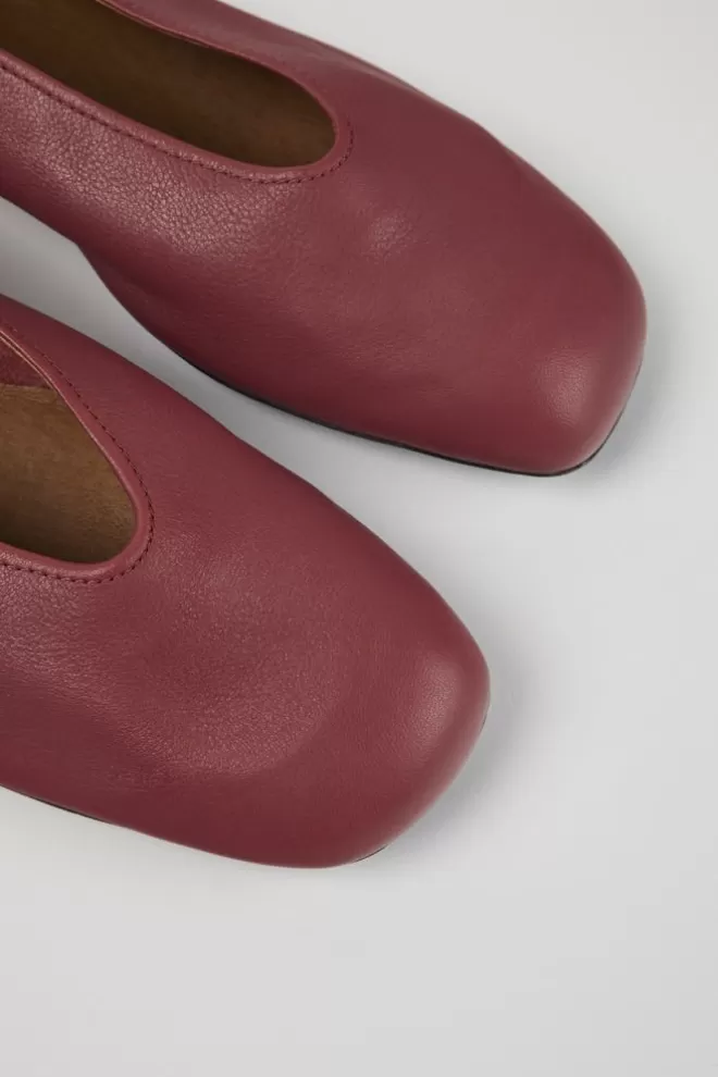 Zapatos Planos<Camper Bailarina De Piel Roja Para Mujer