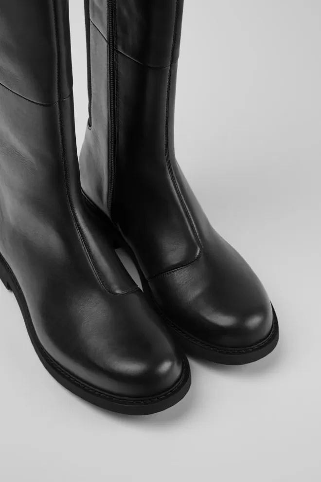 Zapatos Planos<Camper Bota Alta De Vestir Negra Para Mujer