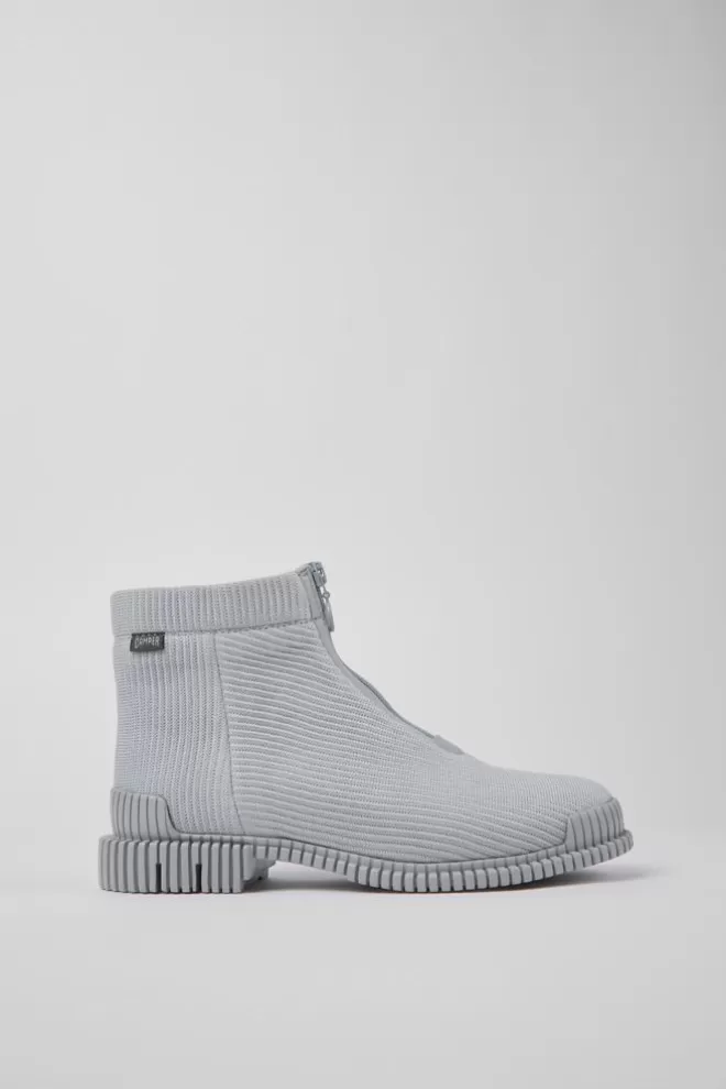 Zapatos De Vestir<Camper Bota Con Cremallera De Tejido Gris Para Mujer