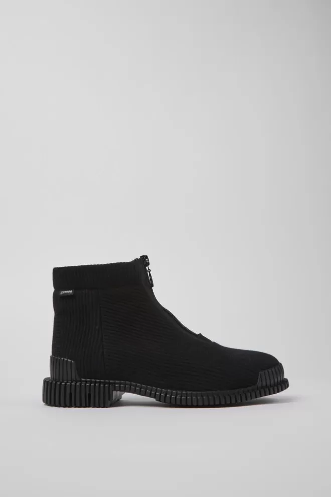 Zapatos De Vestir<Camper Bota Con Cremallera De Tejido Negra Para Mujer