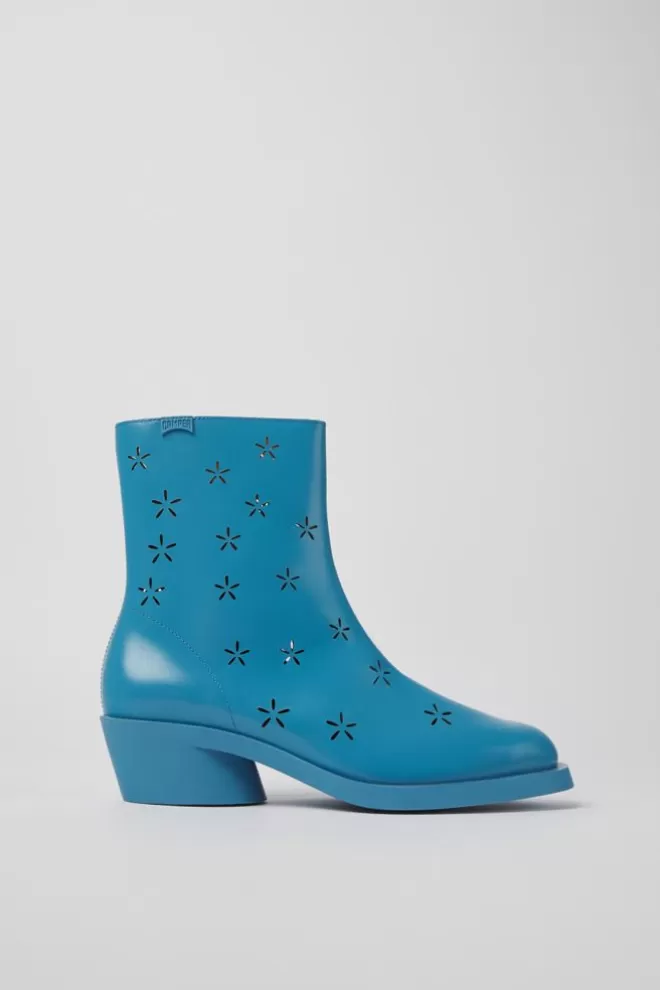 Zapatos De Tacon<Camper Botas Azules De Piel Para Mujer