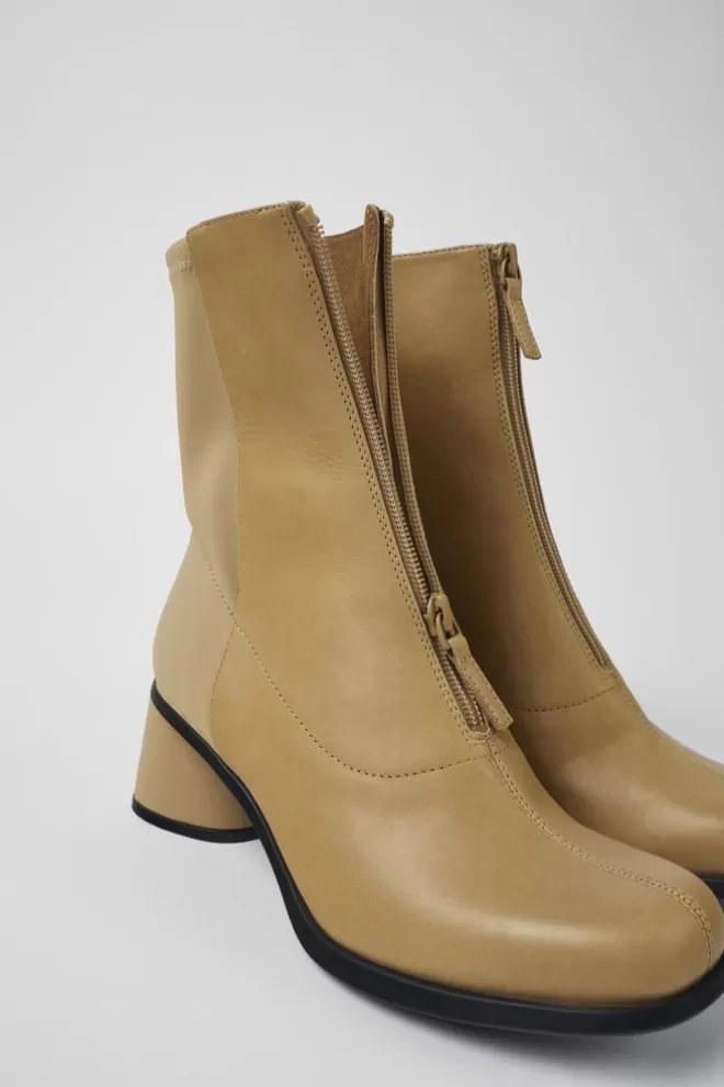 Zapatos De Tacon<Camper Botas Beige De Piel Y Pet Reciclado Para Mujer