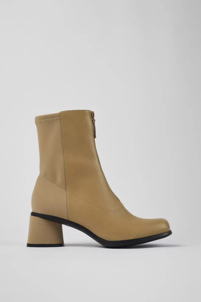 Zapatos De Tacon<Camper Botas Beige De Piel Y Pet Reciclado Para Mujer