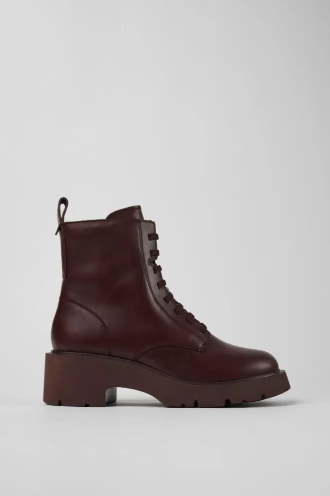 Zapatos De Tacon<Camper Botas Burdeos Con Cordones Para Mujer