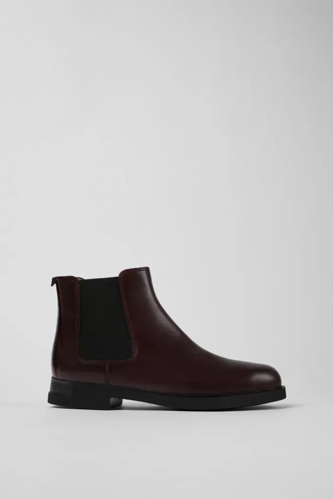 Zapatos De Vestir<Camper Botas Chelsea Burdeos De Piel Para Mujer