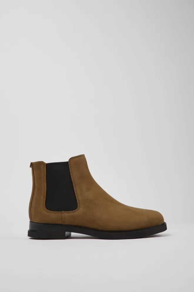 Zapatos De Vestir<Camper Botas Chelsea Marrones De Nobuk Para Mujer