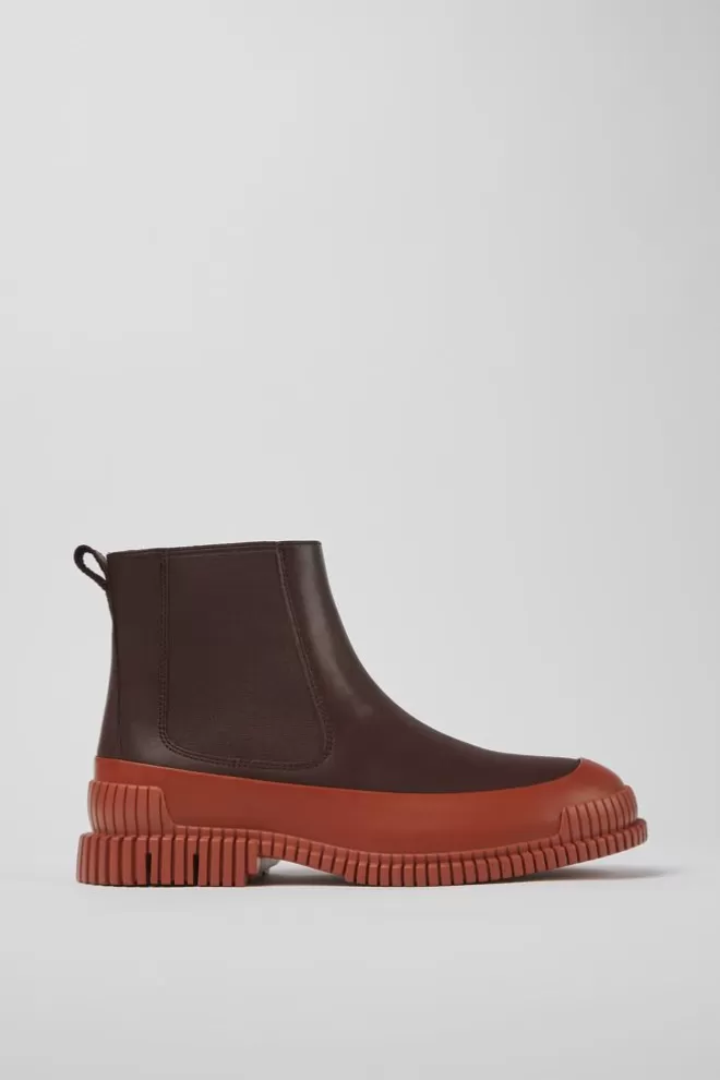 Zapatos De Vestir<Camper Botas Chelsea Rojas Y Marrones De Piel Para Hombre