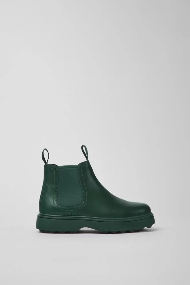 Botas<Camper Botas Chelsea Verdes De Piel Para Ninos