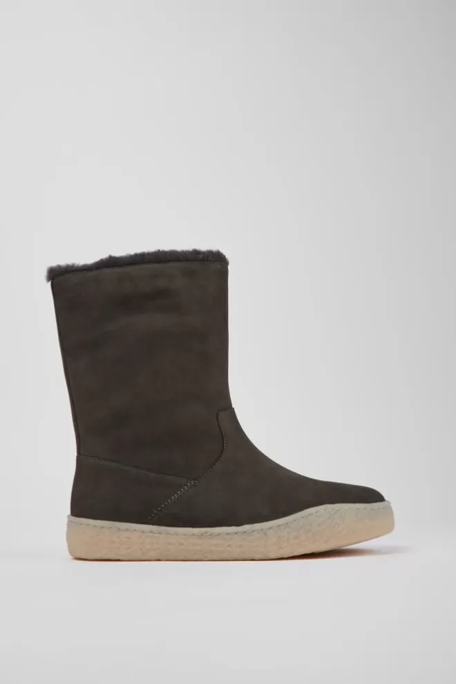 Botas<Camper Botas Grises De Nobuk Para Mujer