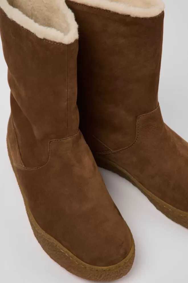 Botas<Camper Botas Marrones De Nobuk Para Mujer