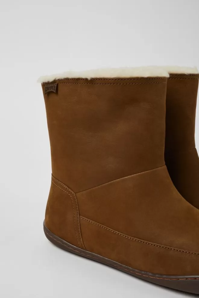 Botas<Camper Botas Marrones De Nobuk Para Mujer