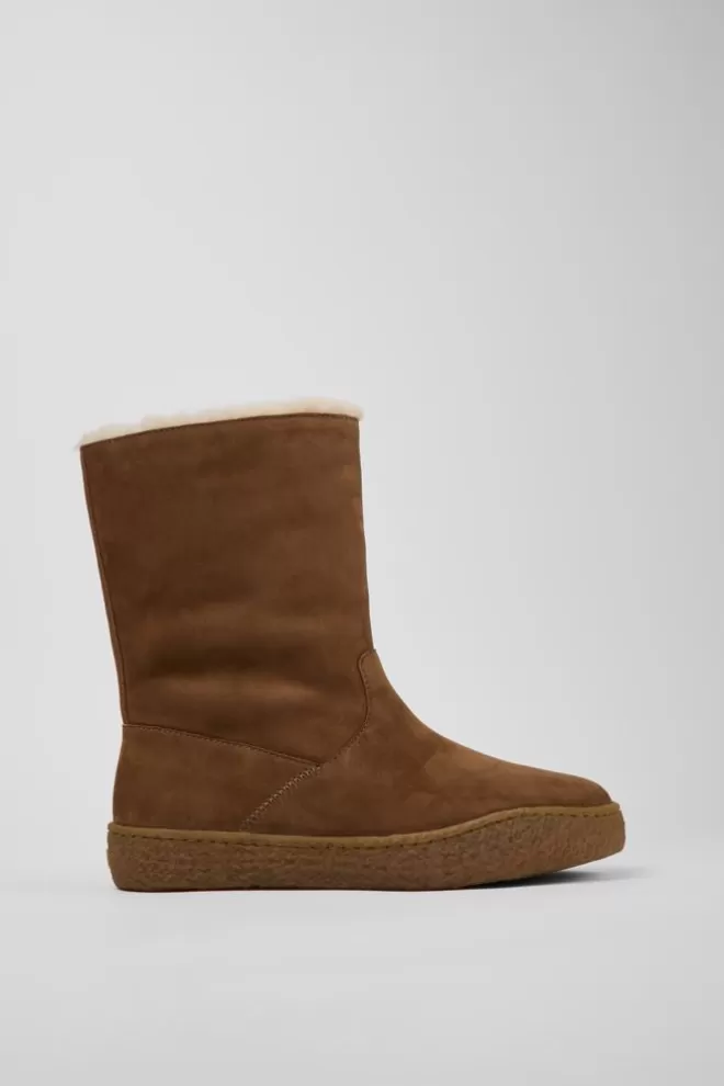 Botas<Camper Botas Marrones De Nobuk Para Mujer