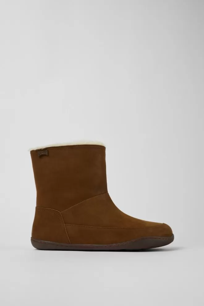 Botas<Camper Botas Marrones De Nobuk Para Mujer