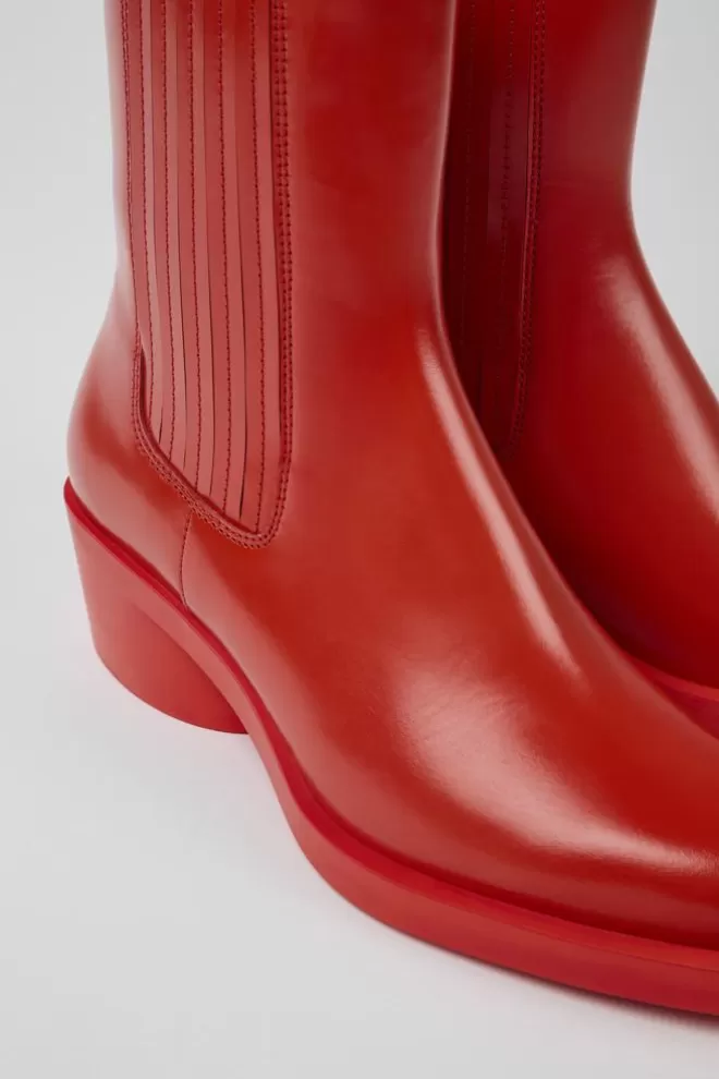 Zapatos De Vestir<Camper Botas Rojas De Piel Para Mujer