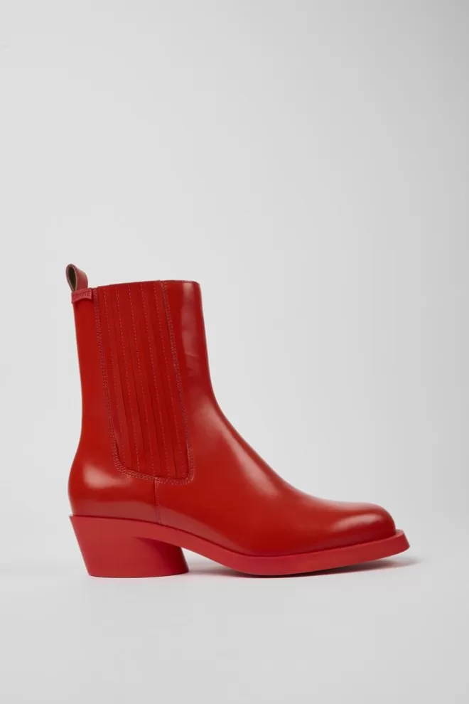 Zapatos De Vestir<Camper Botas Rojas De Piel Para Mujer