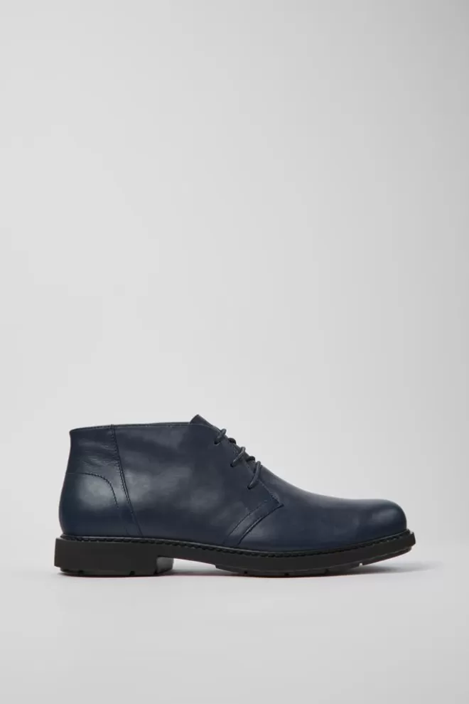 Zapatos De Vestir<Camper Botines Azules De Piel Para Hombre