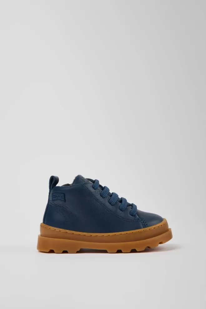 Botas<Camper Botines Azules De Piel Para Ninos