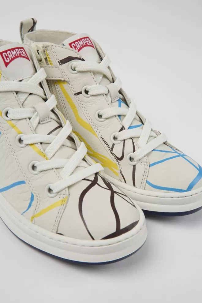 Zapatillas<Camper Botines Multicolores De Piel Para Ninos