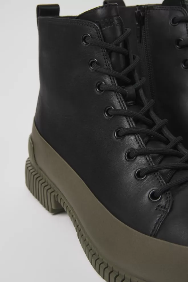 Zapatos De Vestir<Camper Botines Negros Y Verdes De Piel Para Hombre