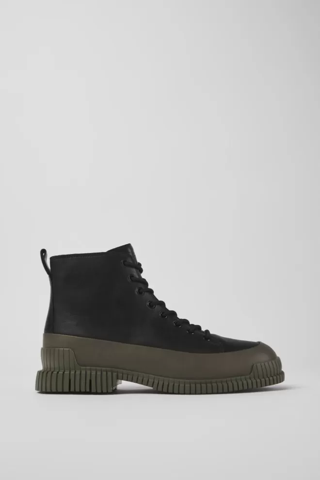 Zapatos De Vestir<Camper Botines Negros Y Verdes De Piel Para Hombre