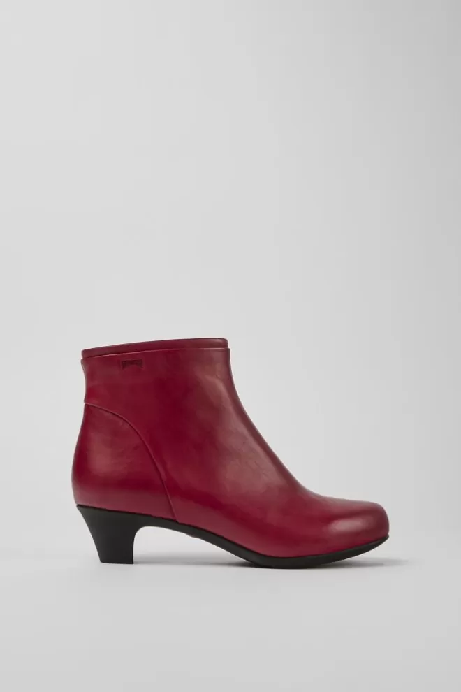 Zapatos De Vestir<Camper Botines Rojos De Piel Para Mujer