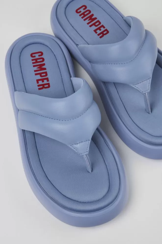 Sandalias<Camper Chancla De Piel Azul Para Hombre