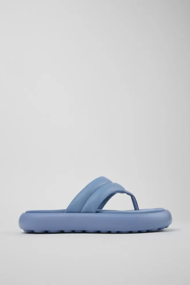 Sandalias<Camper Chancla De Piel Azul Para Hombre