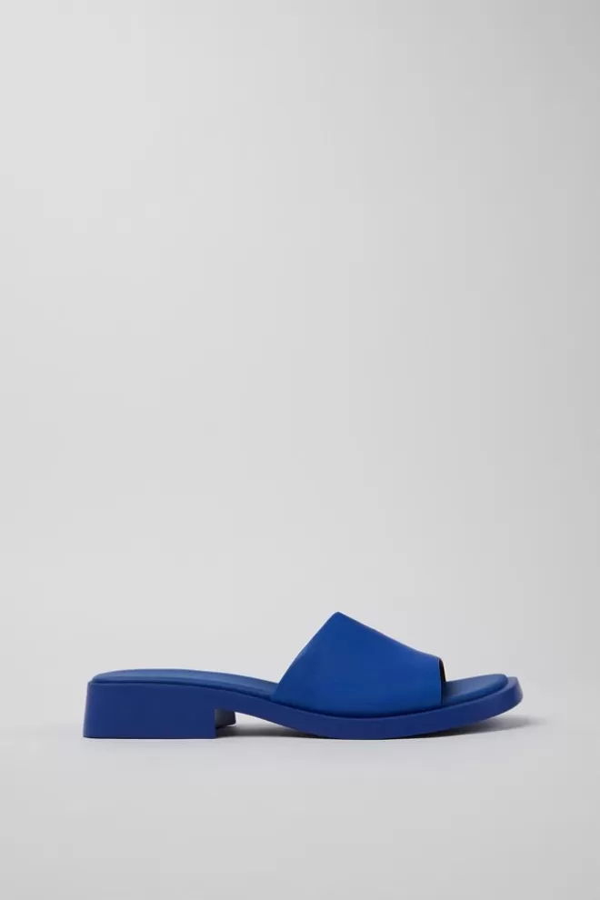 Sandalias<Camper Chancla De Piel Azul Para Mujer