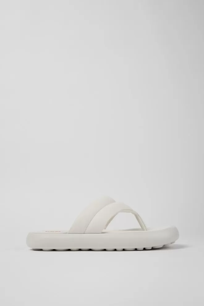 Sandalias<Camper Chancla De Piel Blanca Para Mujer