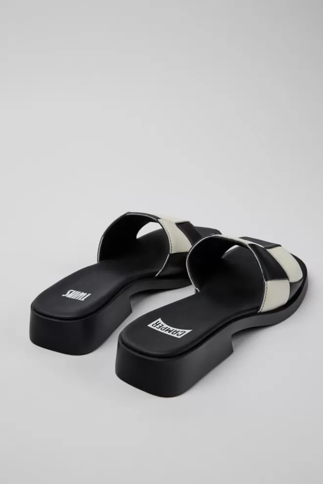 Sandalias<Camper Chancla De Piel Multicolor Para Mujer
