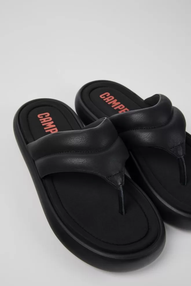 Sandalias<Camper Chancla De Piel Negra Para Hombre