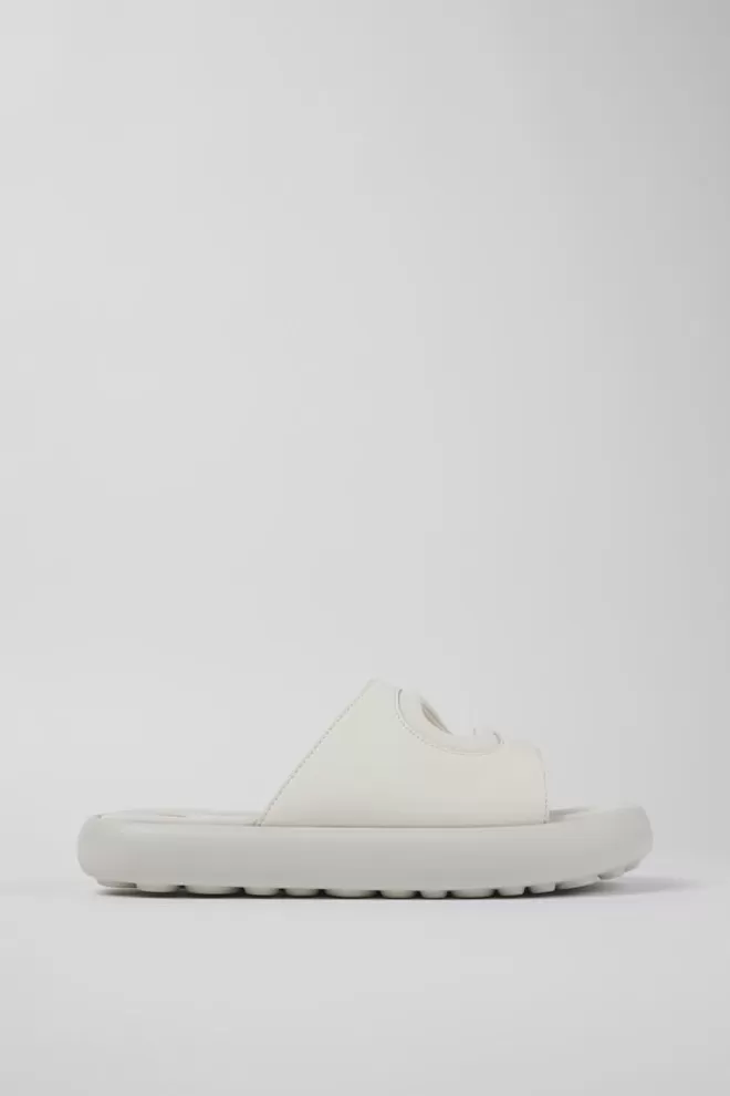 Sandalias<Camper Chancla De Piel/Tejido Blanca Para Hombre