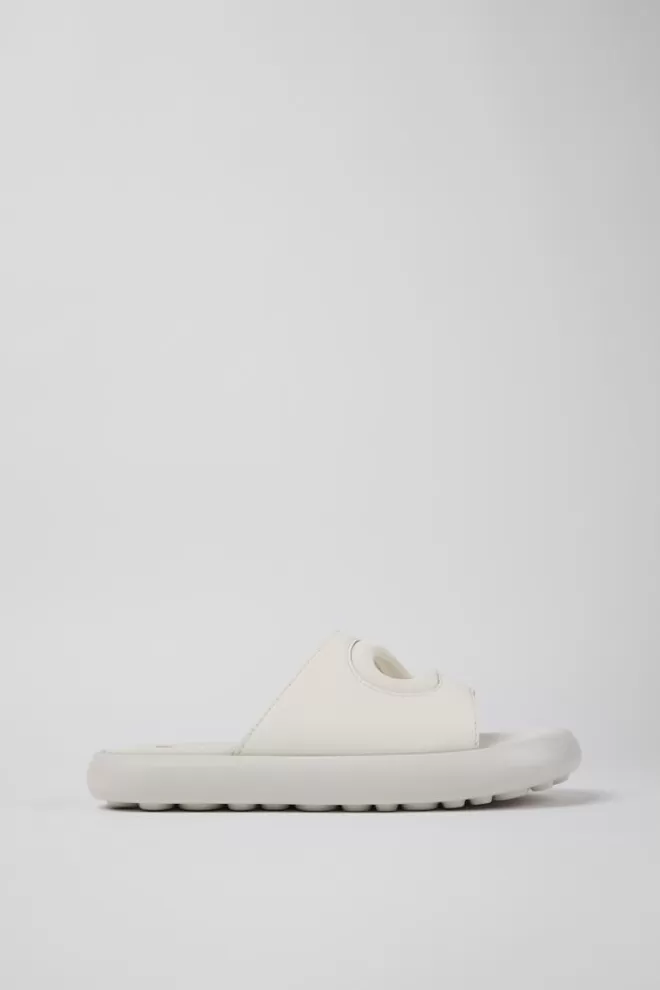 Sandalias<Camper Chancla De Piel/Tejido Blanca Para Mujer