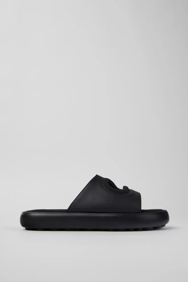 Sandalias<Camper Chancla De Piel/Tejido Negra Para Hombre