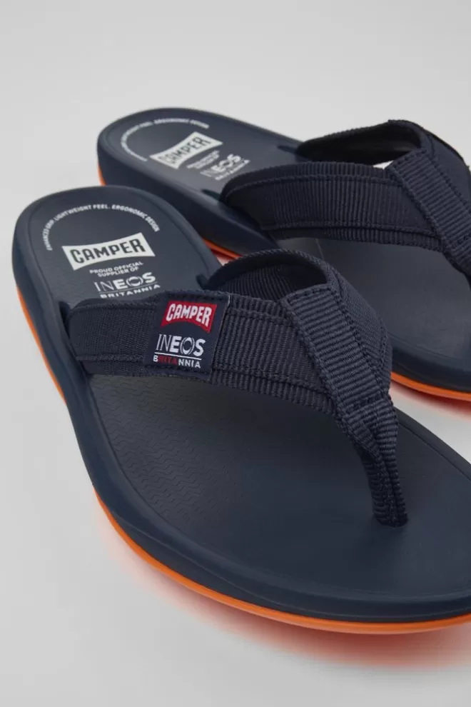 Sandalias<Camper Chancla De Tejido Azul Para Hombre