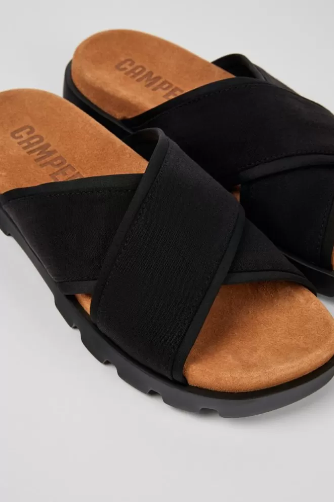 Sandalias<Camper Chancla De Tejido Negra Para Hombre