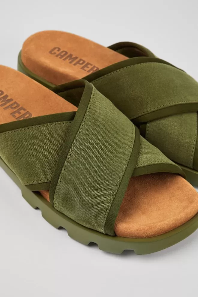 Sandalias<Camper Chancla De Tejido Verde Para Hombre