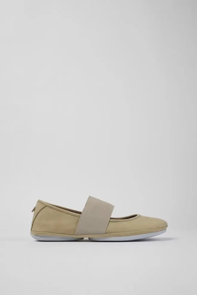 Bailarinas<Camper Merceditas De Nobuk Beige Para Mujer