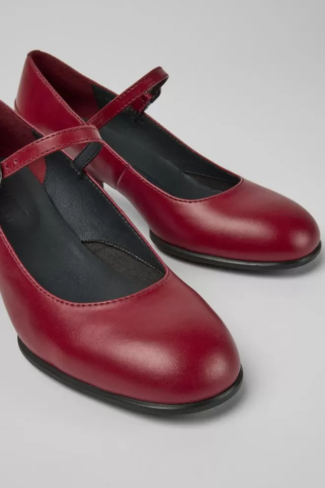 Zapatos De Vestir<Camper Merceditas De Tacon De Piel En Color Rojo