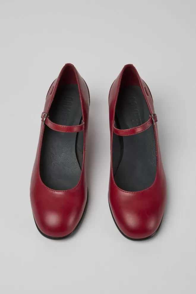 Zapatos De Vestir<Camper Merceditas De Tacon De Piel En Color Rojo