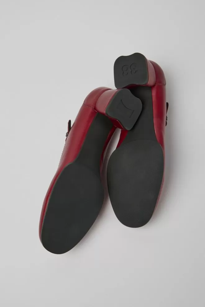 Zapatos De Vestir<Camper Merceditas De Tacon De Piel En Color Rojo