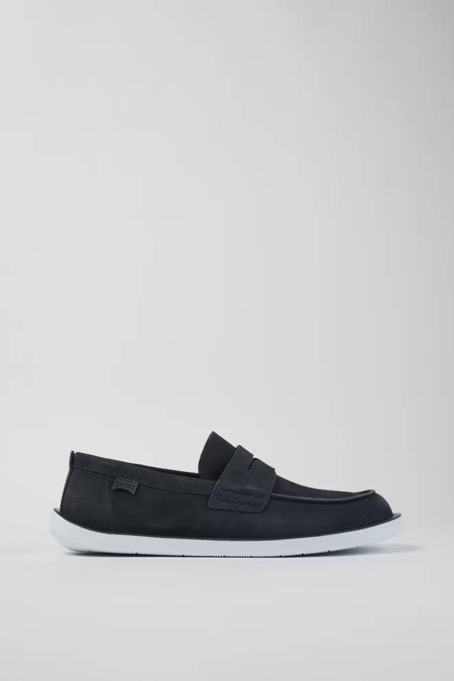 Zapatos De Vestir<Camper Mocasin De Nobuk Azul Para Hombre