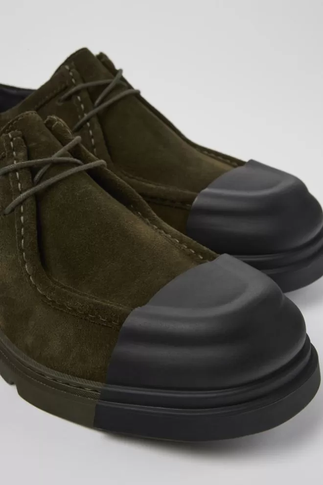 Zapatos De Vestir<Camper Mocasin De Nobuk Verde Para Hombre