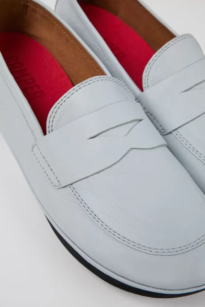 Bailarinas<Camper Mocasin De Piel Gris Para Mujer