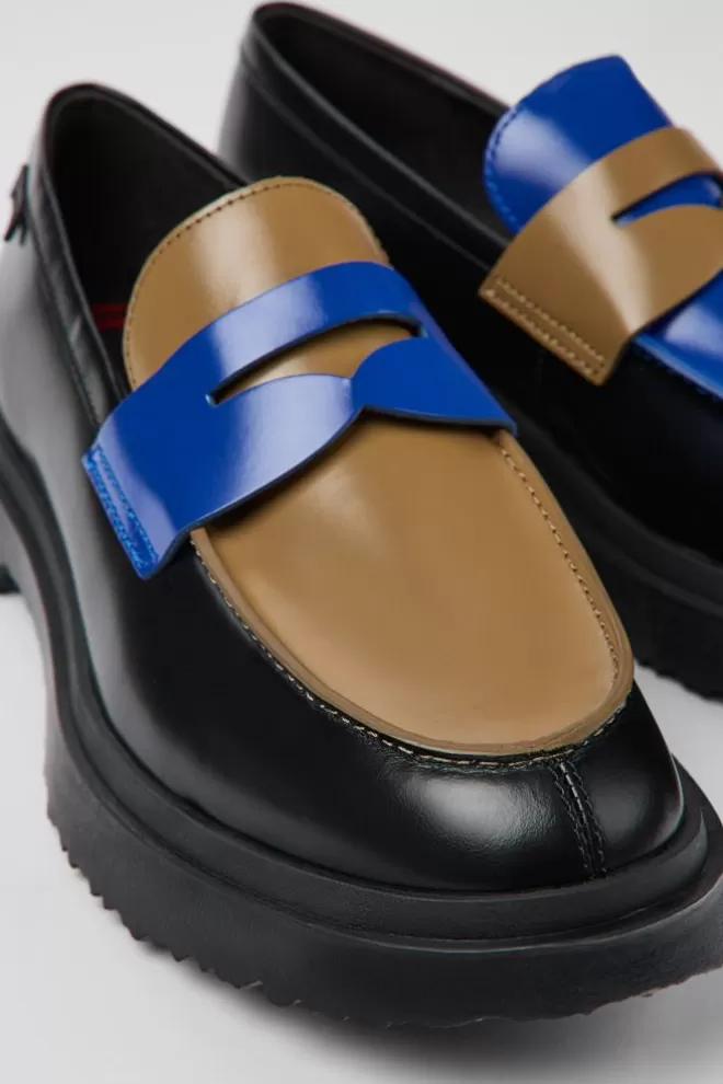 Zapatos De Vestir<Camper Mocasin De Piel Multicolor Para Hombre