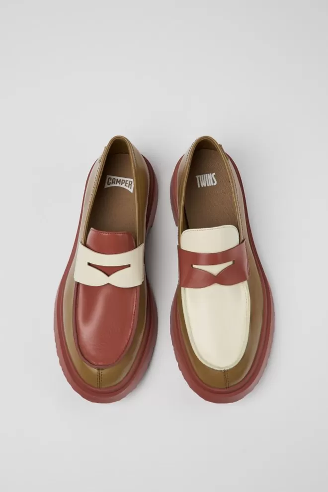 Zapatos De Vestir<Camper Mocasin De Piel Multicolor Para Hombre