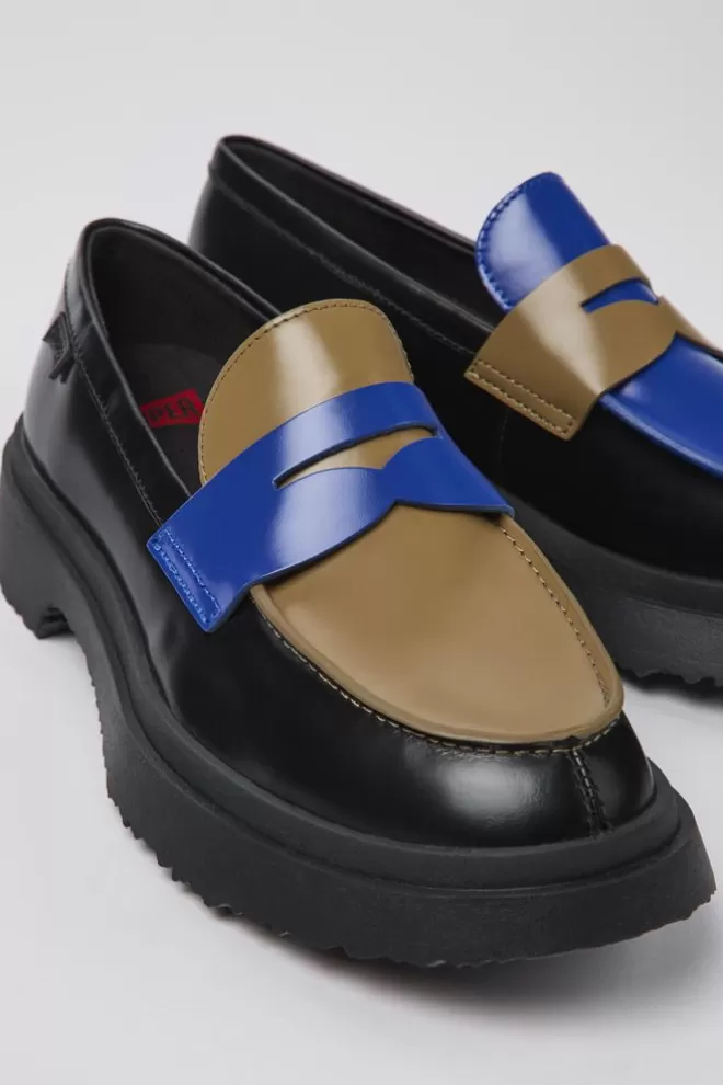 Zapatos De Vestir<Camper Mocasin De Piel Multicolor Para Mujer