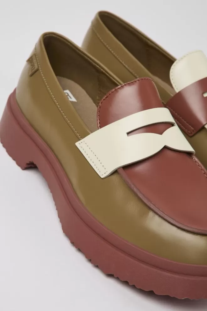 Zapatos De Vestir<Camper Mocasin De Piel Multicolor Para Mujer