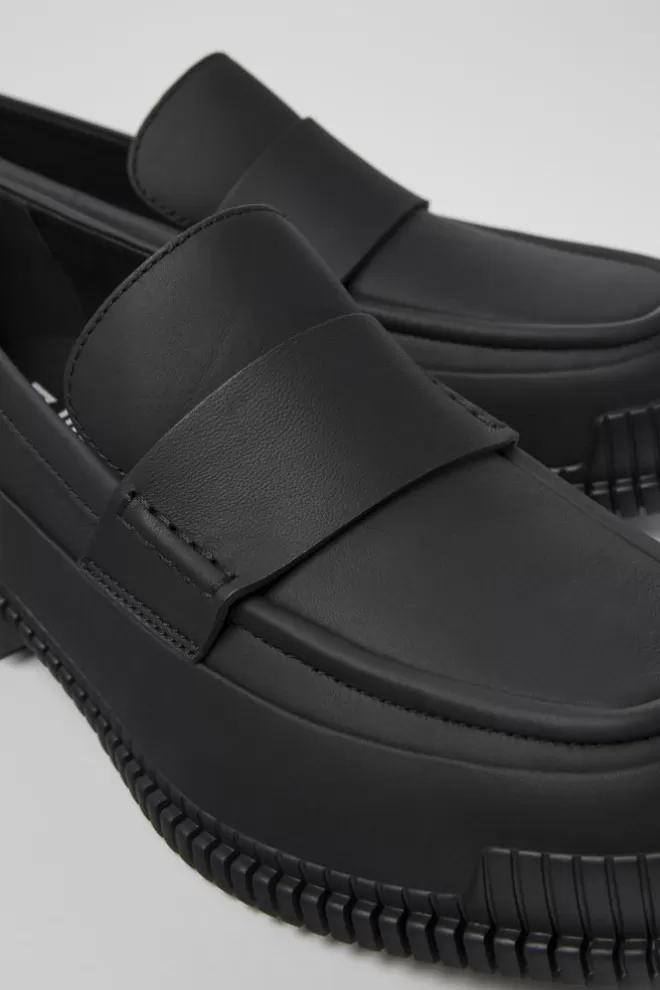 Zapatos De Vestir<Camper Mocasin De Piel Negro Para Hombre