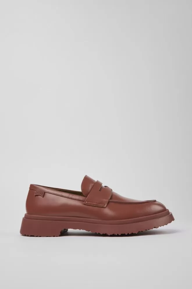 Zapatos De Vestir<Camper Mocasin De Piel Rojo Para Hombre